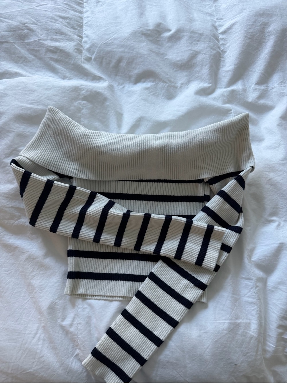 Edikted Striped Off The Shoulder Sweater